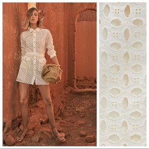 Zara ecru openwork embroidery mini dress